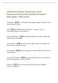 COB 204 Social Media&comma; Cybersecurity&comma; and IS&NewLine;Development Review Exam Questions & Answers &ndash;&NewLine;2026 Update &vert; 100&percnt; Correct&NewLine;Social Media -Use of information technology to support sharing of content&NewLine;among networks of users&NewLine;SMIS -Social Media Information Syst