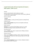 Copied Study Guide CCD Exam Questions & Answers &ndash;&NewLine;2026 Update &vert; 100&percnt; Correct&NewLine;Attention&NewLine;Attention is directed toward a stimulus &lpar;internal or external&rpar;&period;&NewLine;It is closely linked to memory and executive function&period; Must be intact to effectively&NewLine;use other cogn