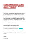 CAHIMS EXAM REVIEW QUESTIONS COMPLETE QUESTIONS WITH 100&percnt; CORRECT ANSWERS &vert; VERIFIED EXAM QUESTIONS 