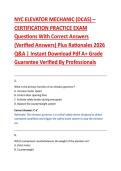 NYC ELEVATOR MECHANIC &lpar;DCAS&rpar; &ndash; &NewLine;CERTIFICATION PRACTICE EXAM &NewLine;Questions With Correct Answers &NewLine;&lpar;Verified Answers&rpar; Plus Rationales 2026 &NewLine;Q&A &vert; Instant Download Pdf A&plus; Grade &NewLine;Guarantee Verified By Professionals 