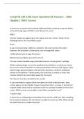 CompTIA 220-1101 Exam Questions & Answers &ndash; 2026&NewLine;Update &vert; 100&percnt; Correct&NewLine;A technician is tasked with installing additional RAM in desktop computer Which&NewLine;of the following types of RAM is most likely to be used&quest;&NewLine;DDR3&period;&NewLine;Vertical streaks are appearing on th