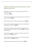 CompTIA A&plus; 220-901 Exam Questions & Answers &ndash; 2026&NewLine;Update &vert; 100&percnt; Correct&NewLine;What device in the computer system does all the processing of information&NewLine;obtained from various&NewLine;input devices&quest; -CPU&NewLine;What PC component is referred to as primary storage and loses