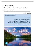 Test Bank &mdash; Foundations of Addictions Counseling&comma; 5th Edition &lpar;Capuzzi & Stauffer&comma; 2024&rpar; &vert; All Chapters 1-20 Covered