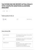 VAN DYKEN BIO 150 NEWEST ACTUAL EXAM 2 WITH COMPLETE QUESTIONS & ANSWERS 2026&sol;2027