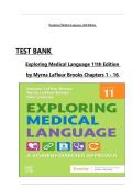Exploring Medical Language&colon; A Student-Directed Approach 11th Edition by Myrna LaFleur Brooks&vert; 9780323711562&vert; All Chapters 1-16&vert;LATEST Test Bank &NewLine;