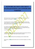 NETWORK SECURITY &lpar;SECURITY&plus;&NewLine;EXAM&rpar; QUESTIONS AND ANSWERS 2026&NewLine;VERIFIED&period;