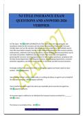 NJ TITLE INSURANCE EXAM&NewLine;QUESTIONS AND ANSWERS 2026&NewLine;VERIFIED