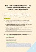 FOA CFOT Certification Exam v11 &vert; 100 Questions and Verified Answers &vert; 100&percnt; Correct &vert; Grade A &lpar;2026&sol;2027&rpar;&NewLine;&NewLine; &NewLine;