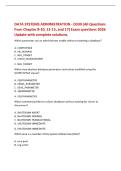 DATA SYSTEMS ADMINISTRATION - D330 &lpar;All Questions&NewLine;from Chapter 8-10&comma; 12-15&comma; and 17&rpar; Exam questions 2026&NewLine;Update with complete solutions&period;