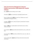 Data and Information Management in Business&NewLine;Analytics Exam questions 2026 Update with complete&NewLine;solutions&period;