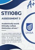 STI108G Assessment 3 2026 &ast;COMPLETE ANSWERS&ast; Due Date 11 June 2026