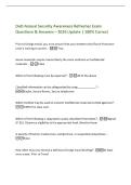DoD Annual Security Awareness Refresher Exam&NewLine;Questions & Answers &ndash; 2026 Update &vert; 100&percnt; Correct