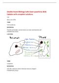 Double Award Biology Cells Exam questions 2026&NewLine;Update with complete solutions&period;&NewLine;Cell