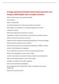 Ecology and Environmental Science Exam Questions and&NewLine;Answers 2026 Update with complete solutions&NewLine;What is the first step in the scientific method&quest;&NewLine;Ask a question&period;&NewLine;What is a hypothesis&quest;&NewLine;A possible explanation for a phenomenon that can be tested&period;&NewLine;What 