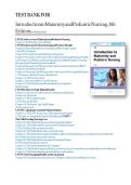 Test Bank For Introduction to Maternity and Pediatric Nursing&comma; 9th Edition&comma; By Gloria Leifer&comma; All Chapters 1-34&NewLine;
