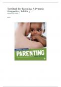 TEST BANK FOR PARENTING A DYNAMIC PERSPECTIVE&comma; 3RD EDITION&comma; GEORGE W&period; HOLDEN