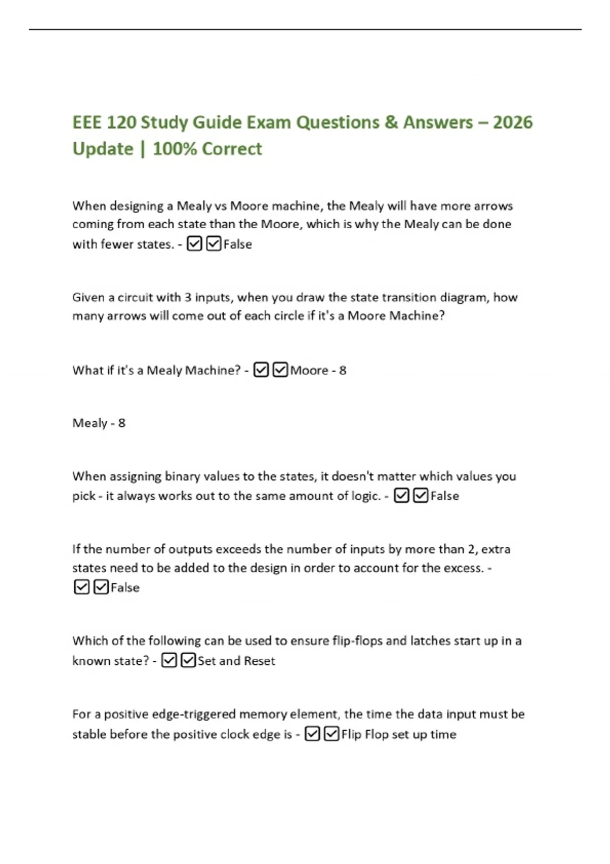 EEE 120 NEED TO KNOW Exam Questions & Answers – 2026 Update | 100% ...