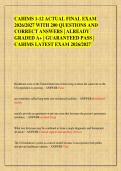 CAHIMS 1-12 ACTUAL FINAL EXAM &NewLine;2026&sol;2027 WITH 200 QUESTIONS AND &NewLine;CORRECT ANSWERS &vert; ALREADY &NewLine;GRADED A&plus; &vert; GUARANTEED PASS &vert; &NewLine;CAHIMS LATEST EXAM 2026&sol;2027 &NewLine; &NewLine; &NewLine; 