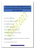 NYSTCE EARLY CHILDHOOD MATH&NewLine;&lpar;212&rpar; EXAM QUESTIONS AND ANSWERS&NewLine;2026 VERIFIED&period;