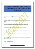 NYSTCE EARLY CHILDHOOD MATH&NewLine;EXAM QUESTIONS AND ANSWERS 2026&NewLine;VERIFIED&period;