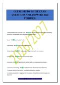 OLERE STUDY GUIDE EXAM&NewLine;QUESTIONS AND ANSWERS 2026&NewLine;VERIFIED&period;