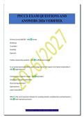 PFCCS EXAM QUESTIONS AND&NewLine;ANSWERS 2026 VERIFIED&period;