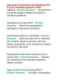 Specimen Processing and Handling PTC Q & As &lpar;Verified Answers&rpar; 2026