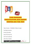 Food Manager Certification 2026 Expert Verified Exam Questions & Answers &vert; 500&plus; Practice Questions &vert; HACCP&comma; FDA Food Code&comma; Food Safety&comma; Sanitation & NRFSP Certification