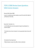 TCPS 2 CORE Review Exam Questions With Correct Answers