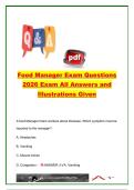 Food Manager Exam Questions 2026 with All Answers & Illustrations &vert; 250&plus; Practice Questions &vert; HACCP&comma; Food Safety&comma; Allergens&comma; Temperature Control & Food Protection Manager Certification