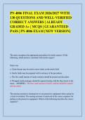 PN 4006 FINAL EXAM 2026&sol;2027 WITH &NewLine;130 QUESTIONS AND WELL-VERIFIED &NewLine;CORRECT ANSWERS &vert; ALREADY &NewLine;GRADED A&plus; &vert; MCQS &vert; GUARANTEED &NewLine;PASS &vert; PN 4006 EXAM &lbrack;NEW VERSION&rsqb; 