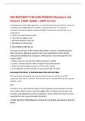 HESI MATERNITY OB EXAM VERSION 7Questions and&NewLine;Answers &vert; 2026 Update &vert; 100&percnt; Correct&period;&NewLine;A primigravida at 40 weeks gestation is contracting q2 minutes and her cervix is 9&NewLine;cm dilated and 100&percnt; effaced&period; The FHR is 120 beats&sol;minute&period; The client is&NewLine;screaming&comma; a