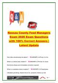 Nassau County Food Managers Certification Exam 2026 &vert; 180&plus; Questions & Answers &vert; Food Safety&comma; HACCP&comma; Foodborne Illness & Sanitation