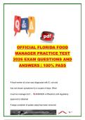Florida Food Manager Certification Practice Test 2026 &vert; 75&plus; Exam Questions & Answers &vert; FDA Food Code&comma; HACCP&comma; Food Safety & Sanitation