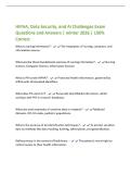 HIPAA&comma; Data Security&comma; and AI Challenges Exam&NewLine;Questions and Answers &vert; winter 2026 &vert; 100&percnt;&NewLine;Correct&NewLine;What is nursing informatics&quest; - The integration of nursing&comma; computer&comma; and&NewLine;information science&period;&NewLine;What are the three foundational sciences of nursing informat