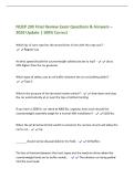 NEIEP 200 Final Review Exam Questions & Answers &ndash;&NewLine;2026 Update &vert; 100&percnt; Correct&NewLine;Which lay of wire rope has the strand wires in line with the rope axis&quest; -&NewLine; Regular Lay&NewLine;At what speed should the counterweight safeties be set to trip&quest; - Up to&NewLine;10&percnt; higher tha
