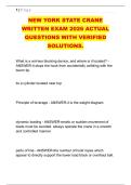 NEW YORK STATE CRANE &NewLine;WRITTEN EXAM 2026 ACTUAL &NewLine;QUESTIONS WITH VERIFIED &NewLine;SOLUTIONS&period;