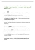NACE CIP 1 Exam Questions & Answers &ndash; 2026 Update &vert;&NewLine;100&percnt; Correct&NewLine;Anode -Electrode of electrochemical cell at which oxidation occurs&period;&NewLine;Cathode -the electrode at which reduction occurs&NewLine;Cathodic protection -A technique to reduce corrosion by making it the