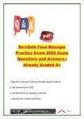 ServSafe Food Manager Certification Practice Exam 2026 &vert; 120&plus; Questions & Answers &vert; HACCP&comma; Food Safety&comma; Foodborne Illness Prevention & Sanitation