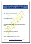 REX-PN PRACTICE EXAM QUESTIONS&NewLine;AND ANSWERS 2026 VERIFIED&period;