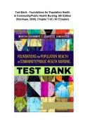 Test Bank - Foundations for Population Health &NewLine;in Community&sol;Public Health Nursing&comma; 6th Edition &NewLine;&lpar;Stanhope&comma; 2026&rpar;&comma; Chapter 1-32 &vert; All Chapters