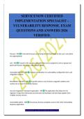 SERVICENOW CERTIFIED&NewLine;IMPLEMENTATION SPECIALIST &ndash;&NewLine;VULNERABILITY RESPONSE&period; EXAM&NewLine;QUESTIONS AND ANSWERS 2026&NewLine;VERIFIED&period;