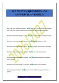 SLP 251 EXAM QUESTIONS AND&NewLine;ANSWERS 2026 VERIFIED