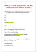 QSP ACTUAL EXAM ALL QUESTIONS AND 100&percnt; &NewLine;CORRECT ANSWERS ALREADY GRADED A 