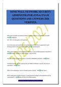 SONICWALL NETWORK SECURITY&NewLine;ADMINISTRATOR &lpar;SNSA&rpar; EXAM&NewLine;QUESTIONS AND ANSWERS 2026&NewLine;VERIFIED&period;