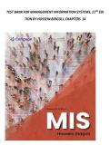 Management Information Systems &lpar;MIS&rpar; &ndash; TEST BANK &ndash; 11th Edition by Hossein Bidgoli &ndash; Complete Practice Questions and Answers for Chapters 1&ndash;14