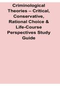 Criminological Theories Critical Conservative Rational Choice and Life-Course Perspectives Study 2025&sol; 2026 Updated with Solution