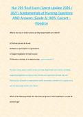  Nur 205 final Exam &lpar;Latest Update 2026 &sol; 2027&rpar; Fundamentals of Nursing Questions AND Answers &lbrace;Grade A&rcub; 100&percnt; Correct &ndash; Hondros &NewLine;&NewLine;
