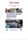 Automotive Service Management&comma; 4th edition &mdash; By Andrew Rezin &mdash; Complete Test Bank &lpar;Ch&period; 1-34&rpar; 
