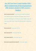 Nur 205 final Exam &lpar;Latest Update 2026 &sol; 2027 STUDY BUNDLE PACKAGE WITH SOLUTIONS&rpar; Fundamentals of Nursing Questions AND Answers &lbrace;Grade A&rcub; 100&percnt; Correct &ndash; Hondros